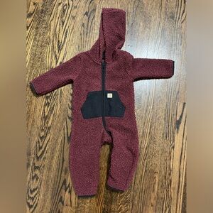 BOYS' LONG-SLEEVE ZIP-FRONT HOODED HEATHER FLEECE COVERALL (INFANT)